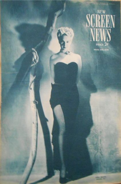 NEW SCREEN NEWS magazine side cover 16 March 1946