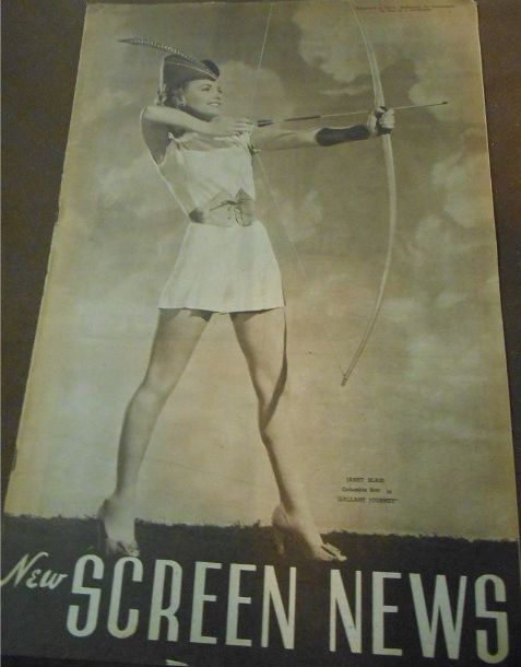 NEW SCREEN NEWS magazine side cover 1 August 1947