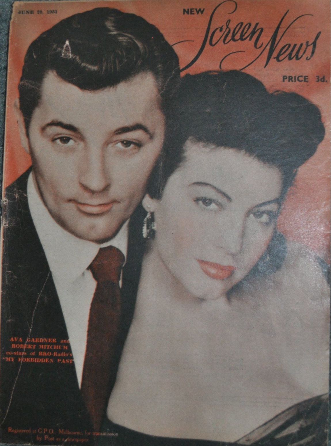 NEW SCREEN NEWS magazine side cover 29 June 1951