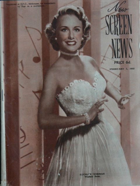 NEW SCREEN NEWS magazine side cover 1 February 1952