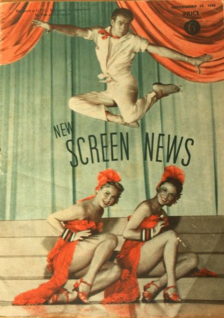 NEW SCREEN NEWS magazine side cover 12 September 1952