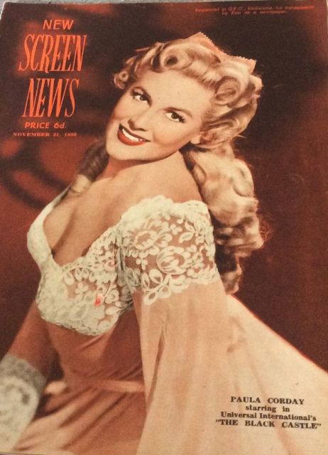 NEW SCREEN NEWS magazine side cover 21 November 1952