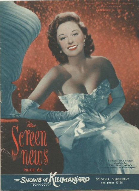 NEW SCREEN NEWS magazine side cover 19 December 1952