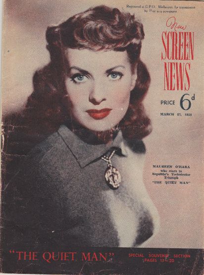NEW SCREEN NEWS magazine side cover 27 March 1953