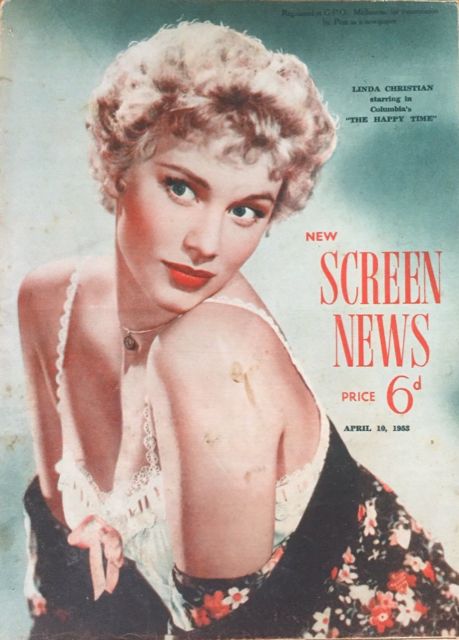 NEW SCREEN NEWS magazine side cover 10 April 1953