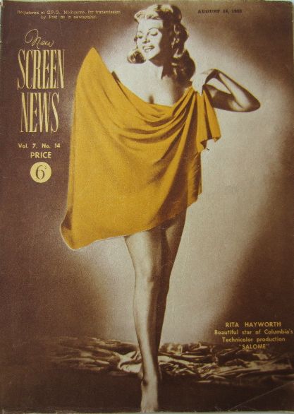 NEW SCREEN NEWS magazine side cover  Vol 7 No  14 14 August 1953