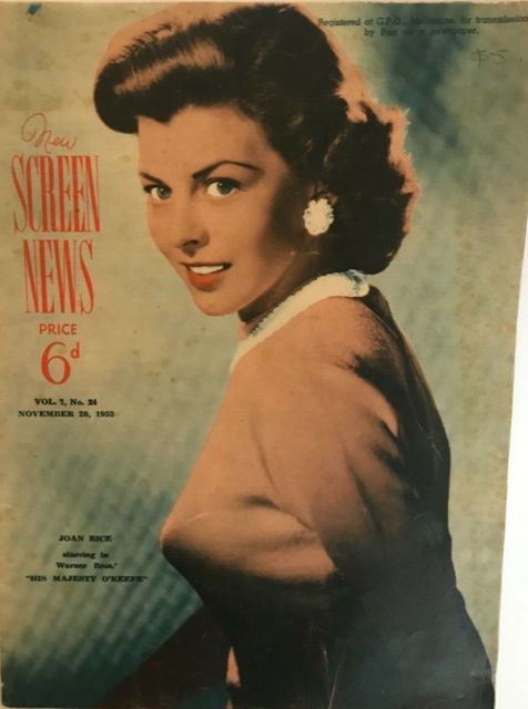 NEW SCREEN NEWS magazine side cover  Vol 7 No  24 20 November 1953