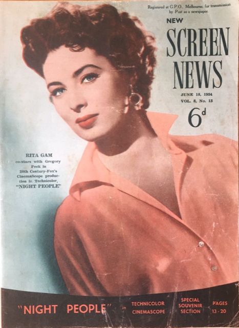 NEW SCREEN NEWS magazine side cover  Vol 8 No  13 18 June 1954