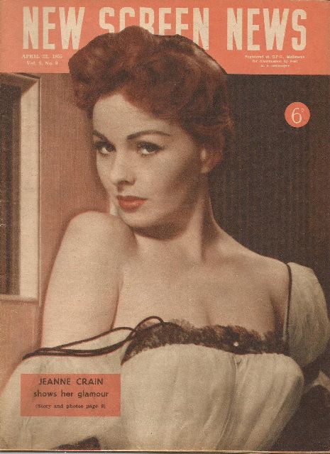 NEW SCREEN NEWS magazine side cover  Vol 9 No 8 22 April 1955