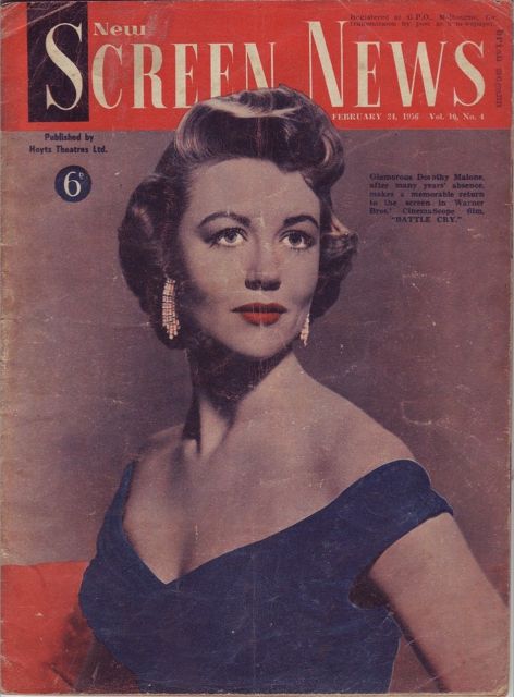NEW SCREEN NEWS magazine side cover  Vol 10 # 4 24 February 1956