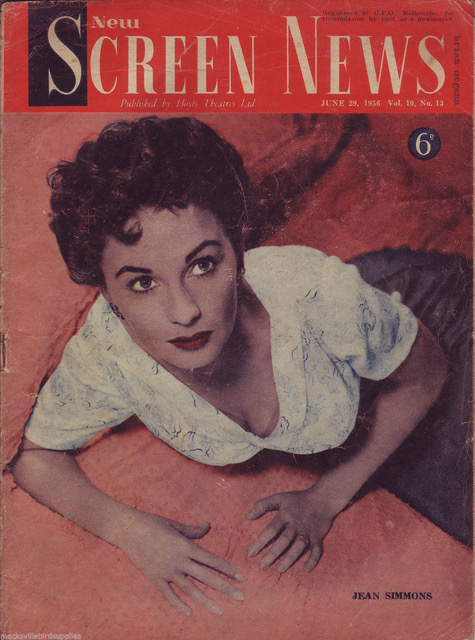 NEW SCREEN NEWS magazine side cover  Vol 10 # 13 29 June 1956