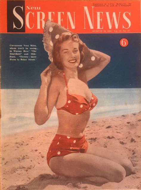 NEW SCREEN NEWS magazine side cover  Vol 10 # 17(16) 10 August 1956
