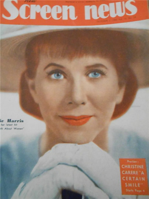 NEW SCREEN NEWS magazine side cover  Vol 12 No 20 3 October 1958