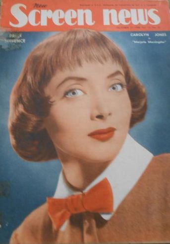 NEW SCREEN NEWS magazine side cover  Vol 12 No 21 17 October 1958