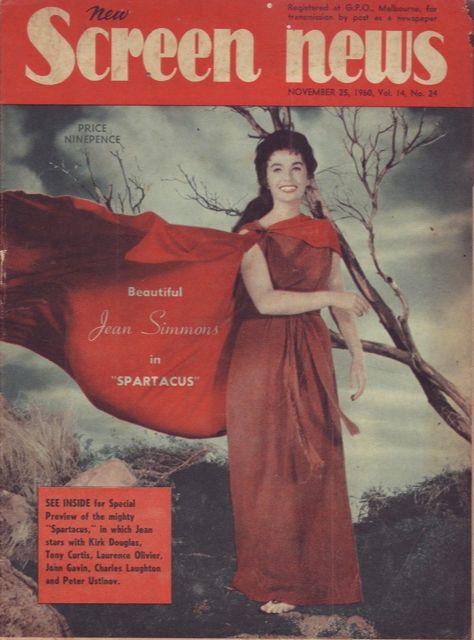 NEW SCREEN NEWS magazine side cover  Vol 14 No  24 25 November 1960