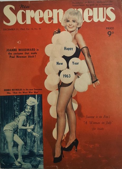 NEW SCREEN NEWS magazine side cover  Vol 16 No 26 21 December 1962