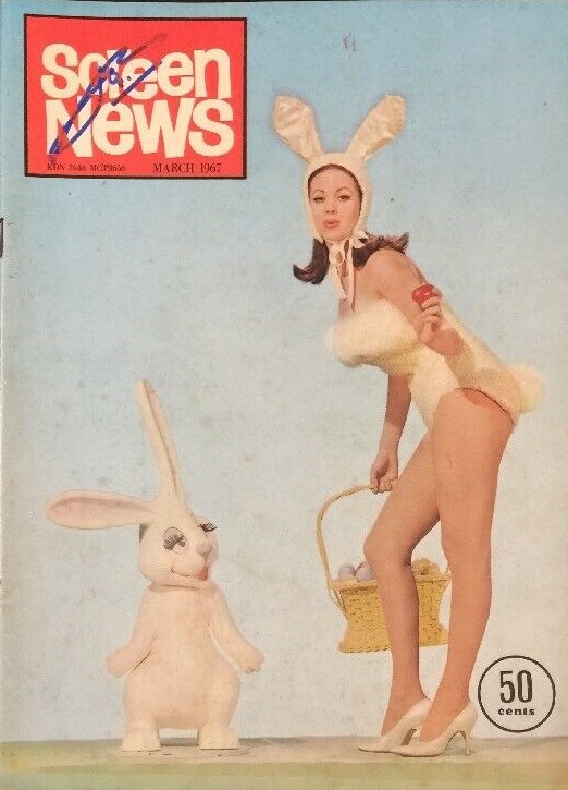SCREEN NEWS (Singapore) magazine side cover  March 1967