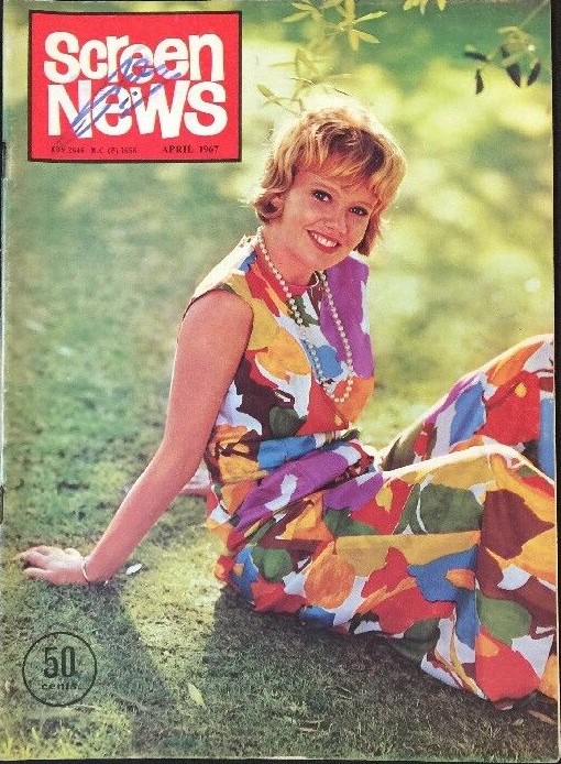 SCREEN NEWS (Singapore) magazine side cover  April 1967