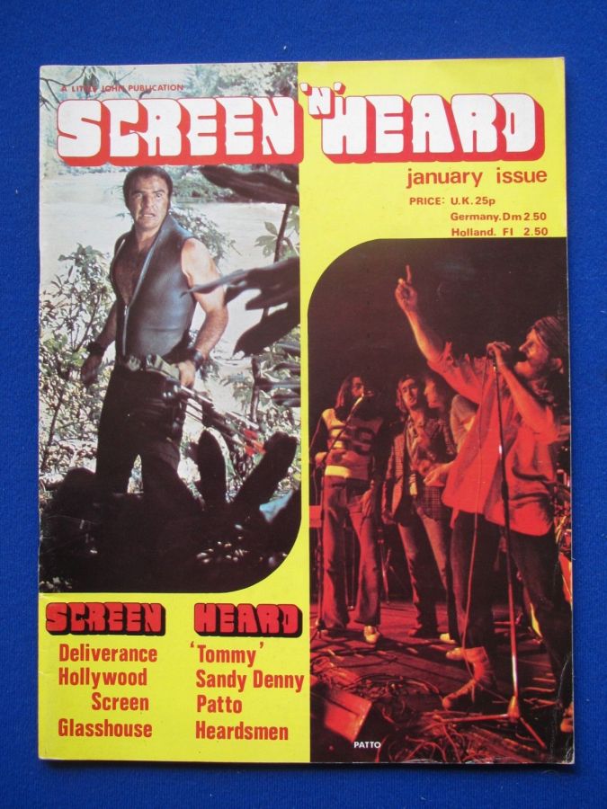 SCREEN N HEARD magazine side cover January 1973