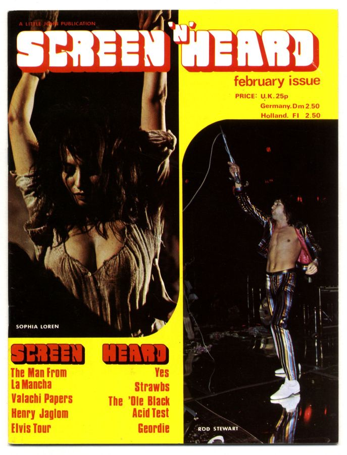 SCREEN N HEARD magazine side cover  February 1972