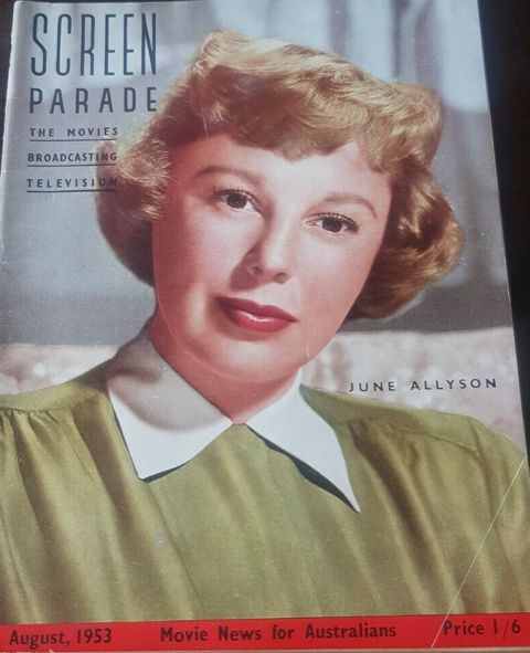 SCREEN PARADE magazine side cover August 1953