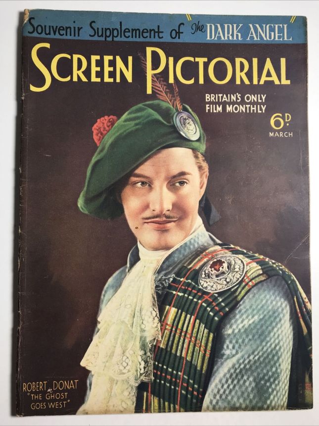 SCREEN PICTORIAL magazine side cover March 1936