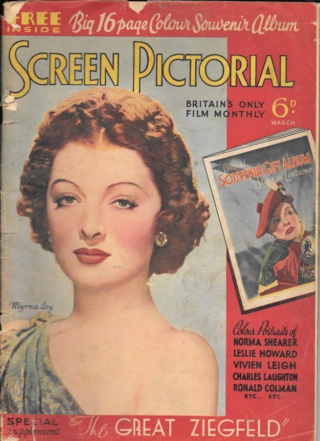 SCREEN PICTORIAL magazine side cover March 1937