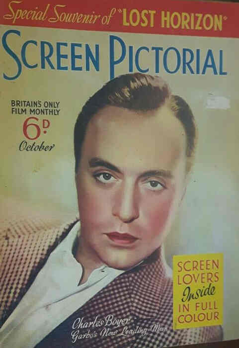 SCREEN PICTORIAL magazine side cover October 1937
