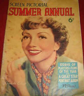 SCREEN PICTORIAL magazine side cover  Annual Summer 1938