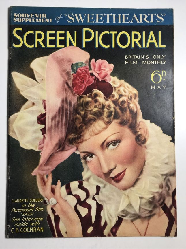 SCREEN PICTORIAL magazine side cover May 1939
