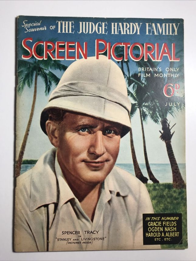 SCREEN PICTORIAL magazine side cover July 1939