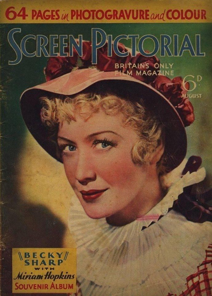 SCREEN PICTORIAL magazine side cover  August 1935