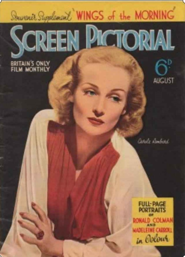 SCREEN PICTORIAL magazine side cover  August 1937