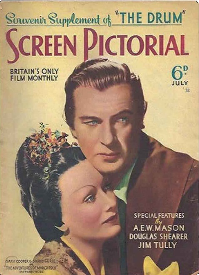 SCREEN PICTORIAL magazine side cover  July 1938