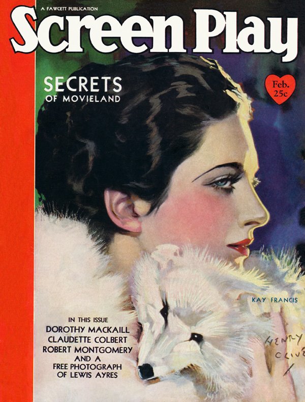 SCREEN PLAY magazine side cover February 1931