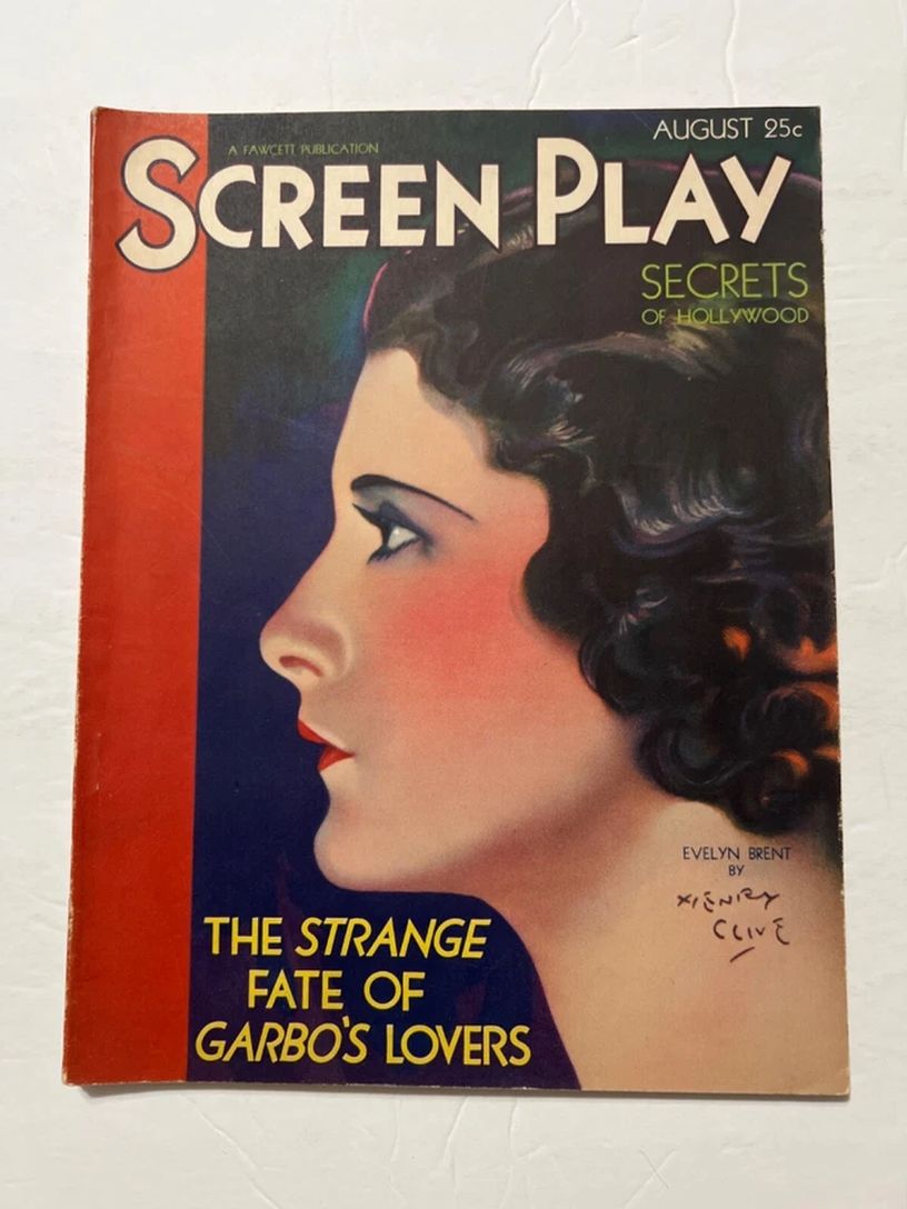 SCREEN PLAY magazine side cover August 1931