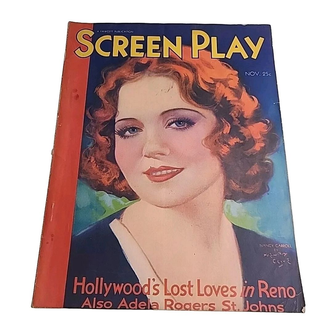SCREEN PLAY magazine side cover November 1931