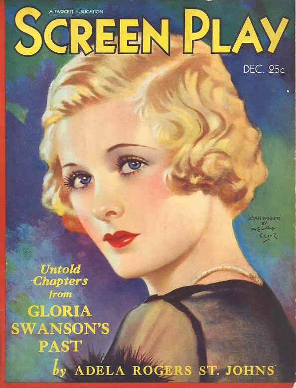 SCREEN PLAY magazine side cover December 1931