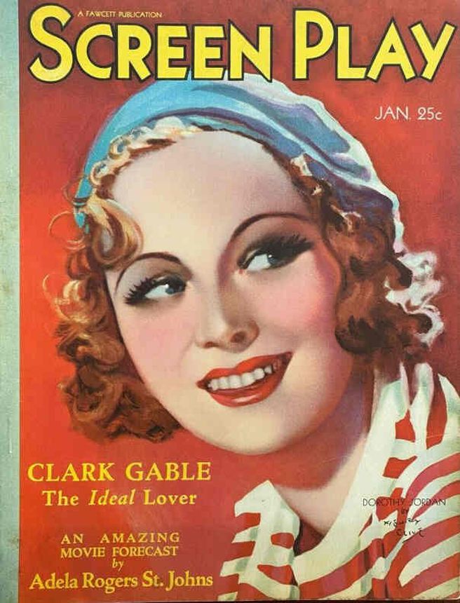 SCREEN PLAY magazine side cover January 1932
