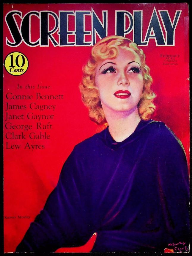 SCREEN PLAY magazine side cover February 1933