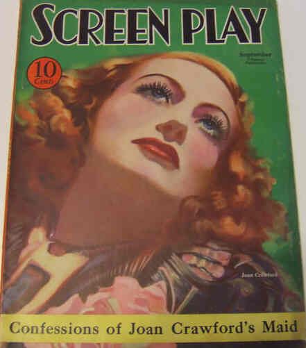 SCREEN PLAY magazine side cover September 1933