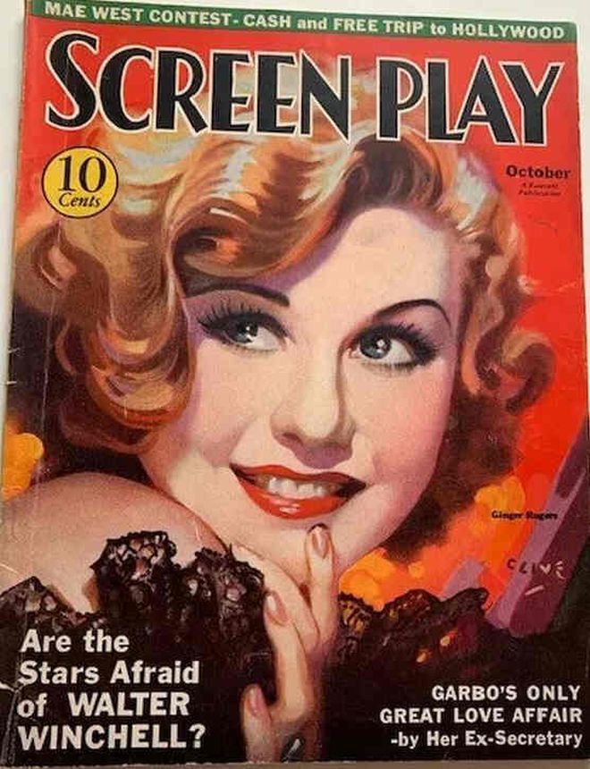 SCREEN PLAY magazine side cover October 1933