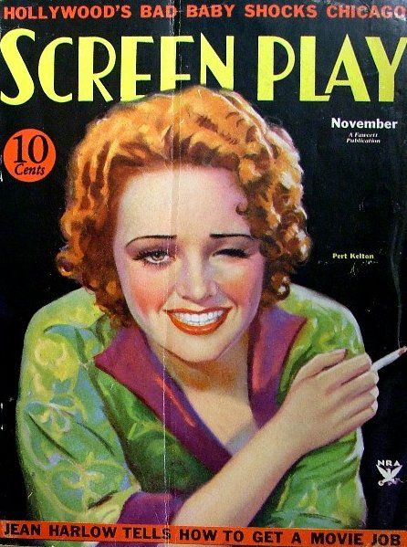 SCREEN PLAY magazine side cover November 1933