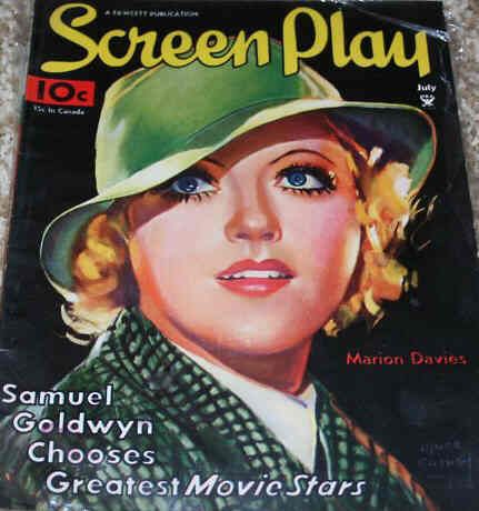 SCREEN PLAY magazine side cover July 1934