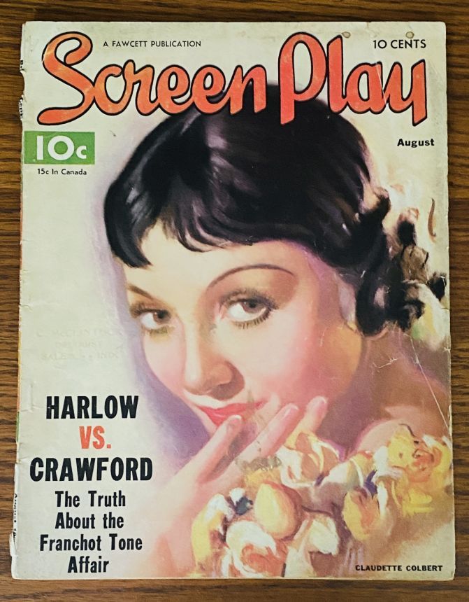 SCREEN PLAY magazine side cover August 1934