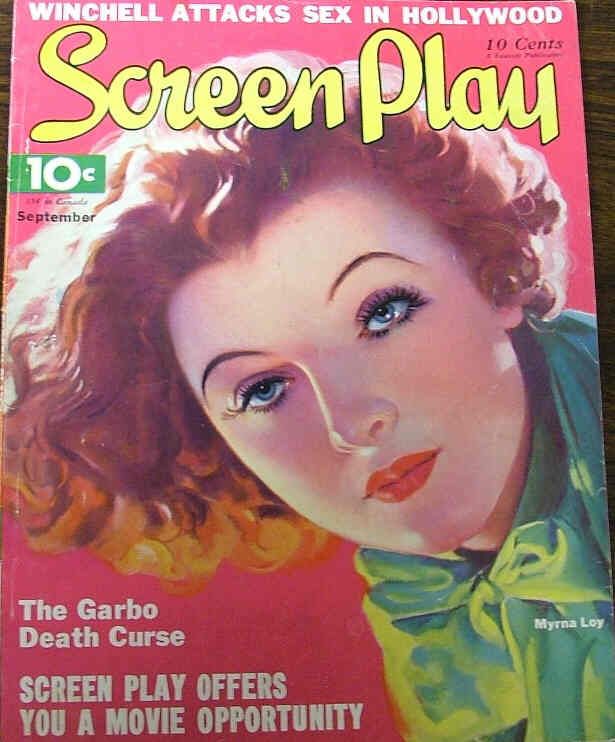 SCREEN PLAY magazine side cover September 1934