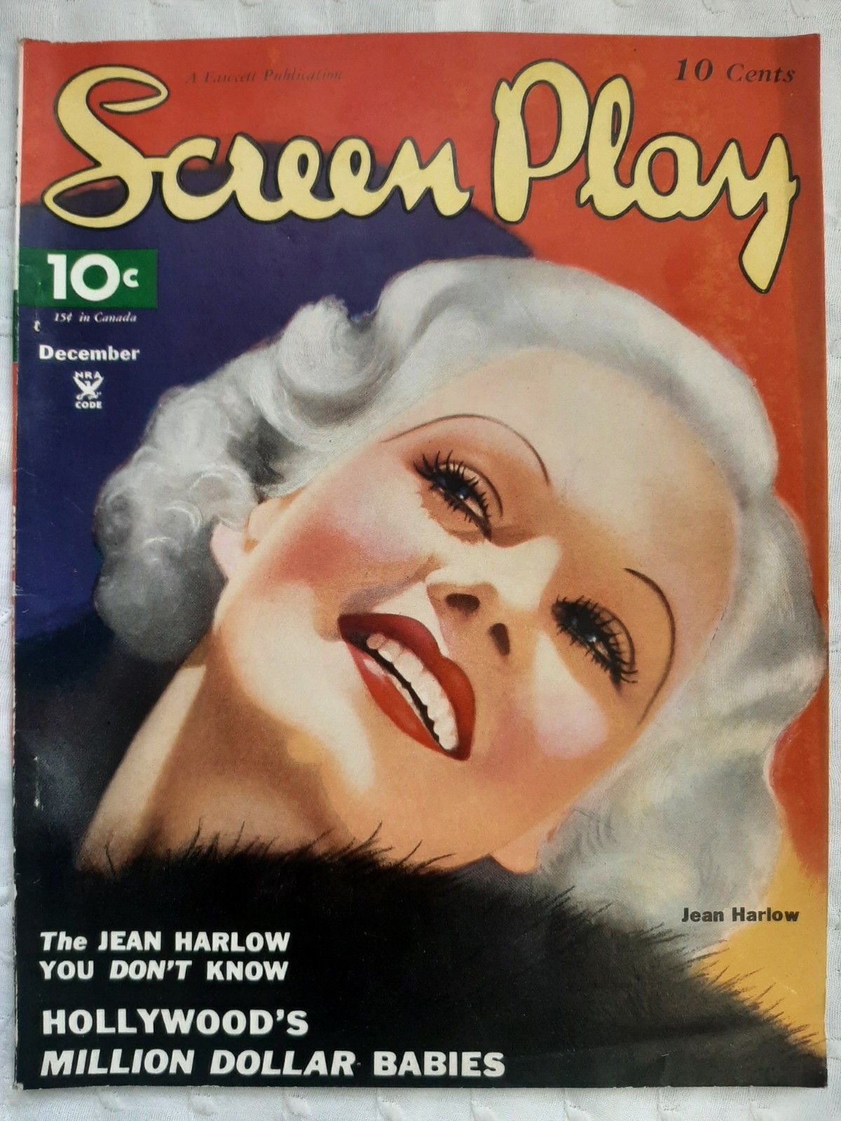 SCREEN PLAY magazine side cover December 1934