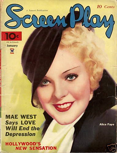 SCREEN PLAY magazine side cover January 1935