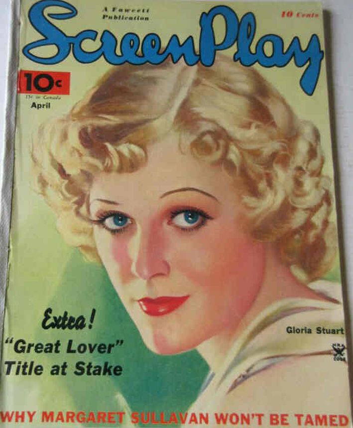 SCREEN PLAY magazine side cover April 1935