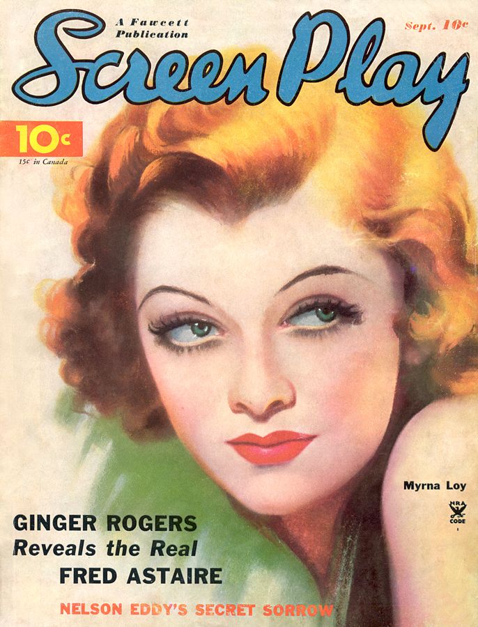 SCREEN PLAY magazine side cover September 1935